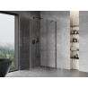 Mexen Mist asymmetrical pentagonal shower cabin with hinged door 90 x 100 cm transparent gun gray brushed - 8A8-090-100-66-00