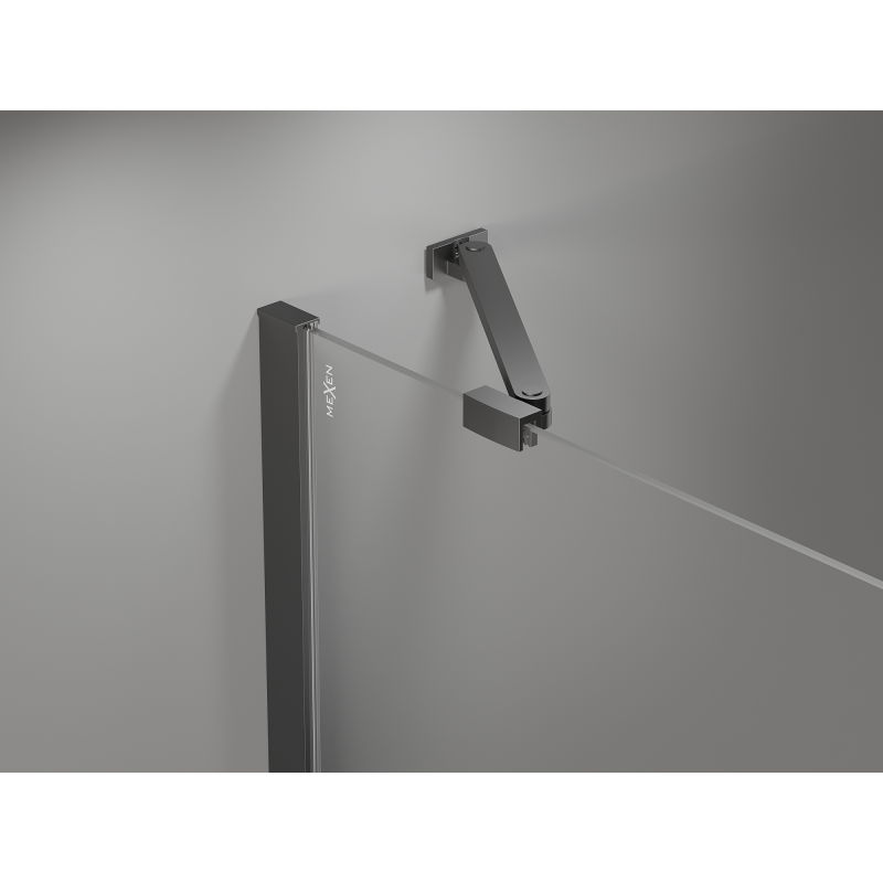 Mexen Mist asymmetrical pentagonal shower enclosure with hinged door 100 x 80 cm, transparent, gun metal - 8A8-100-080-95-00