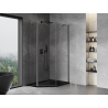 Mexen Mist asymmetric hinged pentagonal shower cabin 80 x 100 cm, transparent, gun metal - 8A8-080-100-95-00