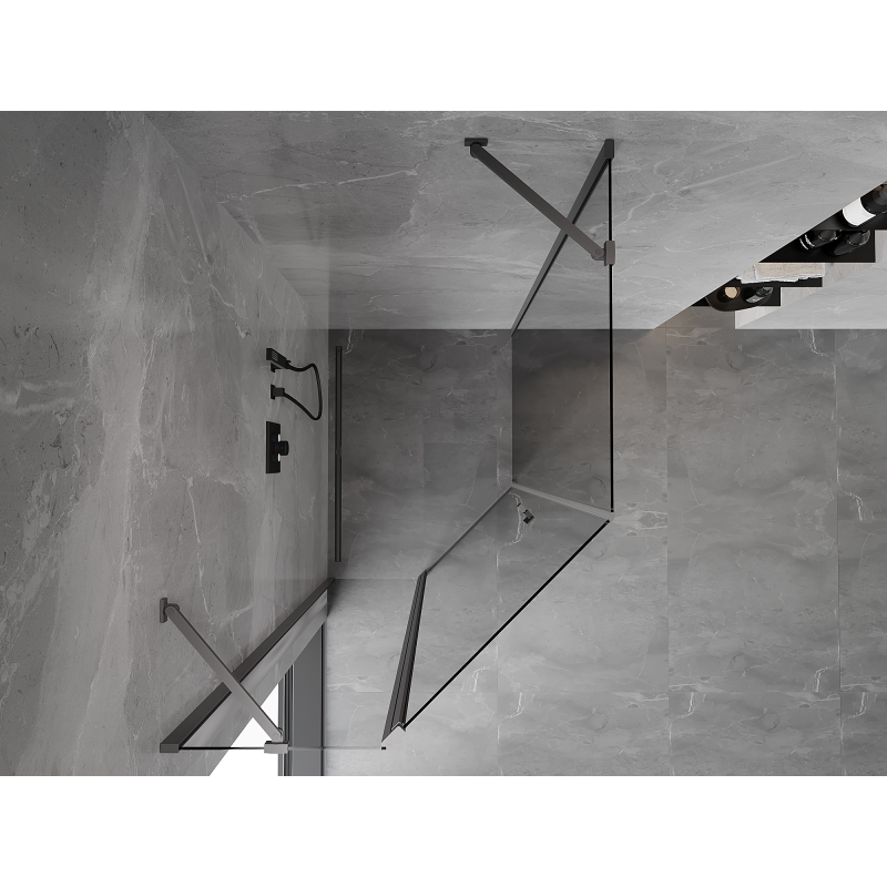 Mexen Mist asymmetric pentagonal shower enclosure 90 x 100 cm, transparent, gun metal - 8A8-090-100-95-00