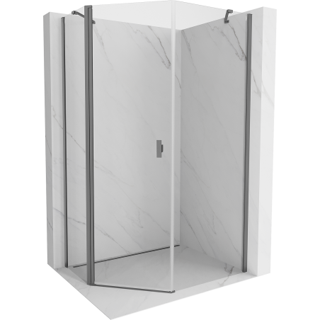 Mexen Mist asymmetric pentagonal shower enclosure 90 x 100 cm, transparent, gun metal - 8A8-090-100-95-00