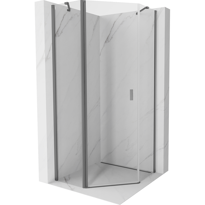 Mexen Mist pentagonal swing shower cabin 100 x 100 cm, transparent, gun metal - 8A8-100-100-95-00