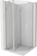 Mexen Mist pentagonal pivot shower enclosure 80 x 80 cm, transparent, brushed nickel - 8A8-080-080-97-00