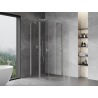 Mexen Mist pentagonal pivot shower enclosure 80 x 80 cm, transparent, brushed nickel - 8A8-080-080-97-00