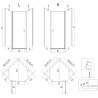 Mexen Mist asymmetrical pentagonal shower cabin with hinged door 80 x 90 cm, transparent, brushed nickel - 8A8-080-090-97-00