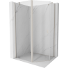 Mexen Mist asymmetrical pentagonal shower enclosure with hinged door 100 x 90 cm, transparent, brushed nickel