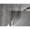 Mexen Mist Asymmetric Pentagonal Swing Shower Cabin 90 x 100 cm, Transparent, Brushed Nickel - 8A8-090-100-97-00