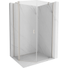 Mexen Mist Asymmetric Pentagonal Swing Shower Cabin 90 x 100 cm, Transparent, Brushed Nickel - 8A8-090-100-97-00