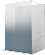 Mexen Kioto freestanding shower screen 110 x 200 cm, blue ombre 8 mm, white - 800-110-002-20-46