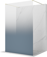 Mexen Kioto freestanding shower screen 100 x 200 cm, blue ombre 8 mm, gold - 800-100-002-50-46