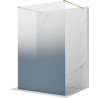 Mexen Kioto freestanding shower screen 150 x 200 cm, blue ombre 8 mm, brushed gold - 800-150-002-55-46