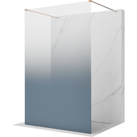 Mexen Kioto Freestanding Shower Wall 150 x 200 cm, Blue Ombre 8 mm, Rose Gold - 800-150-002-60-46