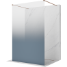 Mexen Kioto freestanding shower screen 120 x 200 cm, blue ombre 8 mm, brushed copper - 800-120-002-65-46