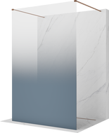 Mexen Kioto free-standing shower panel 130 x 200 cm, ombre blue 8 mm, brushed copper - 800-130-002-65-46