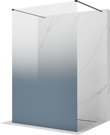 Mexen Kioto freestanding shower wall 150 x 200 cm, blue ombre 8 mm, black - 800-150-002-70-46