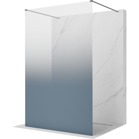 Mexen Kioto freestanding shower wall 150 x 200 cm, blue ombre 8 mm, gun metal - 800-150-002-95-46