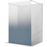 Mexen Kioto Freestanding shower wall 130 x 200 cm, blue ombre 8 mm, brushed nickel - 800-130-002-97-46
