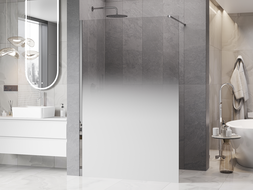 Mexen Kioto Walk-in Shower Screen 100 x 200 cm, White Ombre 8 mm, Chrome - 800-100-101-01-86