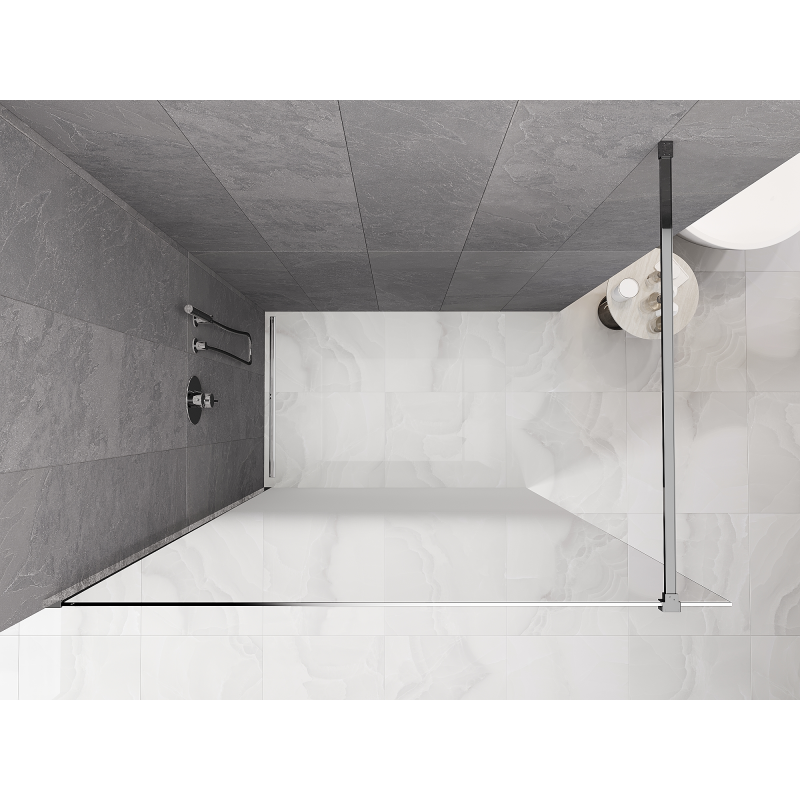Mexen Kioto Walk-in Shower Screen 100 x 200 cm, White Ombre 8 mm, Chrome - 800-100-101-01-86
