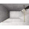 Mexen Kioto Walk-in Shower Wall 100 x 200 cm, White Ombre 8 mm, Gold - 800-100-101-50-86