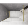 Mexen Kioto Walk-in shower wall 110 x 200 cm, white ombre 8 mm, brushed gold - 800-110-101-55-86