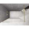 Mexen Kioto Walk-in Shower Wall 120 x 200 cm, White Ombre 8 mm, Brushed Gold - 800-120-101-55-86