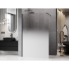 Mexen Kioto Walk-in Shower Wall 100 x 200 cm, White Ombre 8 mm, Black - 800-100-101-70-86