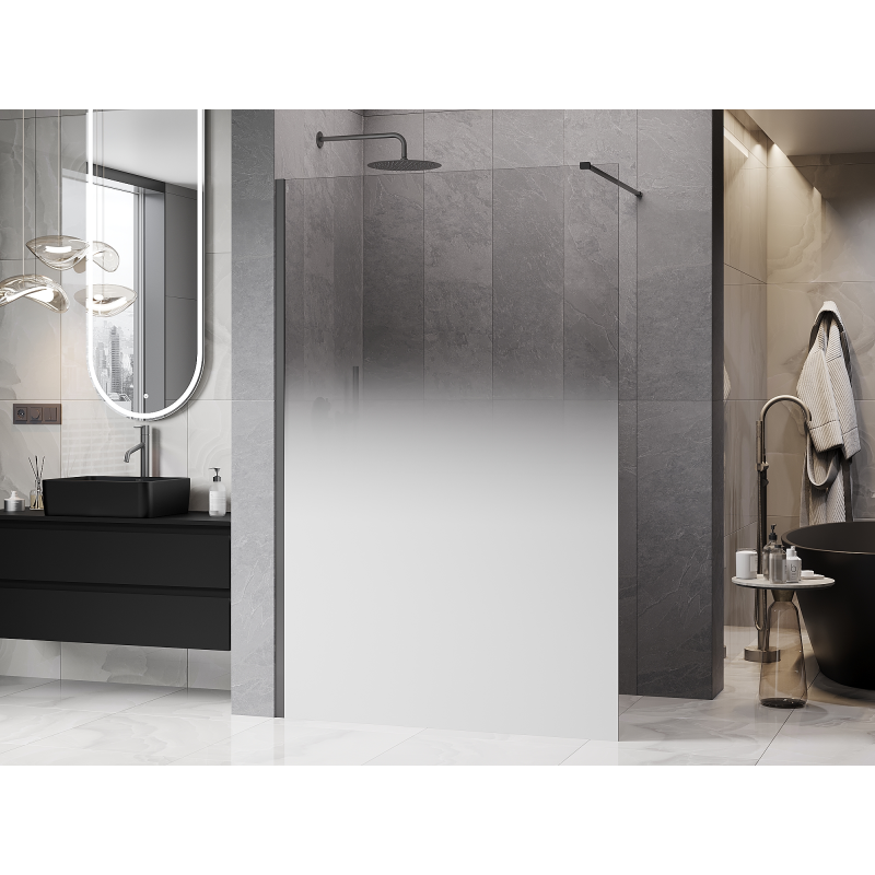 Mexen Kioto Walk-in Shower Wall 120 x 200 cm, White Ombre 8 mm, Gun Metal - 800-120-101-95-86