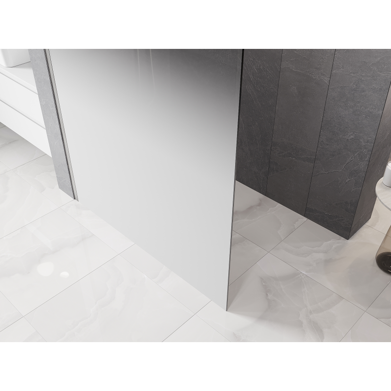 Mexen Kioto Walk-in Shower Wall 120 x 200 cm, White Ombre 8 mm, Brushed Nickel - 800-120-101-97-86