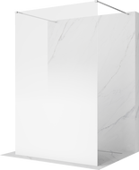 Mexen Kioto freestanding shower wall 140 x 200 cm, white ombre 8 mm, chrome - 800-140-002-01-86