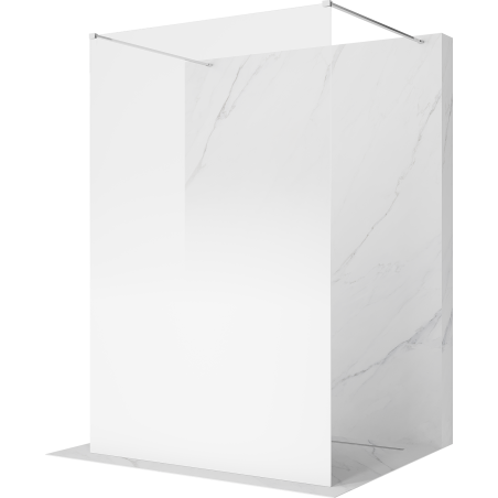 Mexen Kioto freestanding shower wall 150 x 200 cm, white ombre 8 mm, chrome - 800-150-002-01-86