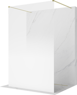 Mexen Kioto Freestanding Shower Screen 110 x 200 cm, White Ombre 8 mm, Brushed Gold - 800-110-002-55-86