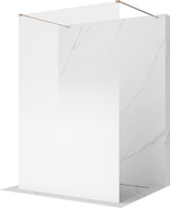 Mexen Kioto freestanding shower partition 130 x 200 cm, white ombre 8 mm, rose gold - 800-130-002-60-86