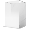 Mexen Kioto freestanding shower panel 100 x 200 cm, white ombre 8 mm, brushed gun gray - 800-100-002-66-86
