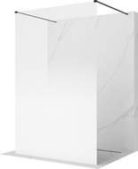 Mexen Kioto freestanding shower wall 150 x 200 cm, white ombre 8 mm, black - 800-150-002-70-86