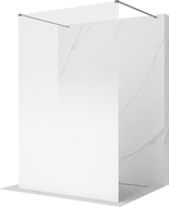 Mexen Kioto free-standing shower wall 100 x 200 cm, white ombre 8 mm, gun metal - 800-100-002-95-86