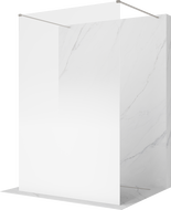 Mexen Kioto freestanding shower wall 140 x 200 cm, white ombre 8 mm, brushed nickel - 800-140-002-97-86