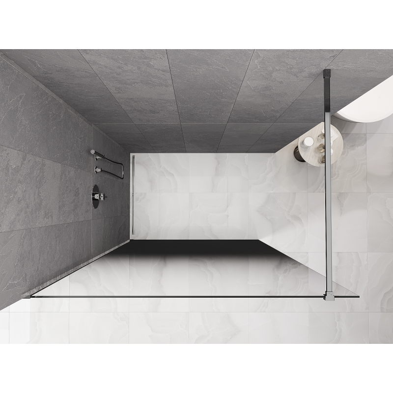 Mexen Kioto Walk-in Shower Screen 90 x 200 cm, Black Ombre 8 mm, Chrome - 800-090-101-01-76