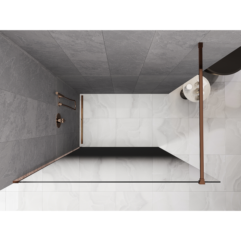 Mexen Kioto Walk-in Shower Screen 70 x 200 cm, Black Ombre 8 mm, Rose Gold - 800-070-101-60-76