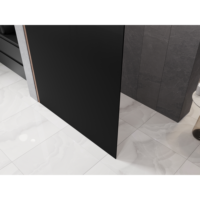 Mexen Kioto Walk-in Shower Wall 110 x 200 cm, Black Ombre 8 mm, Brushed Copper - 800-110-101-65-76