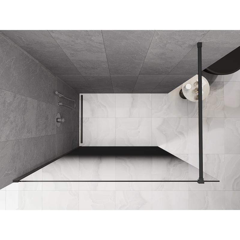 Mexen Kioto Walk-in Shower Screen 80 x 200 cm, Black Ombre 8 mm, Brushed Gun Gray - 800-080-101-66-76