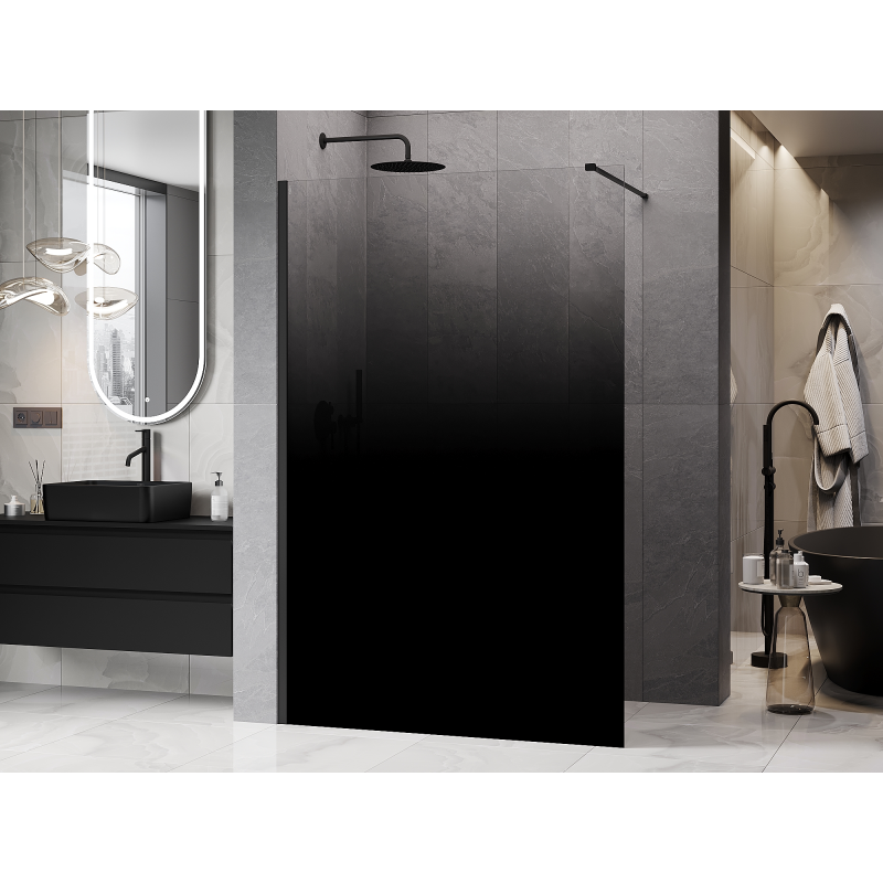 Mexen Kioto Walk-in Shower Wall 150 x 200 cm, Black Ombre 8 mm, Black - 800-150-101-70-76