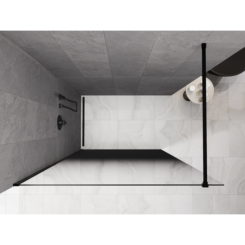 Mexen Kioto Walk-in Shower Screen 90 x 200 cm, Black Ombre 8 mm, Black - 800-090-101-70-76