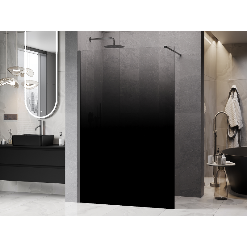 Mexen Kioto Walk-in Shower Screen 90 x 200 cm, Black Ombre 8 mm, Gun Metal - 800-090-101-95-76