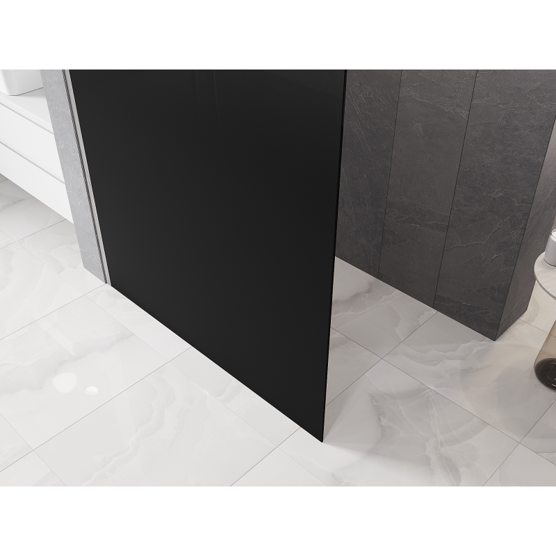 Mexen Kioto Walk-in Shower Wall 120 x 200 cm, Black Ombre 8 mm, Brushed Nickel - 800-120-101-97-76