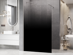 Mexen Kioto Walk-in Shower Screen 110 x 200 cm, Black Ombre 8 mm, Brushed Nickel - 800-110-101-97-76