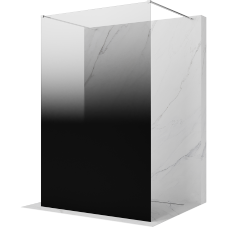 Mexen Kioto freestanding shower wall 140 x 200 cm, black ombre 8 mm, chrome - 800-140-002-01-76
