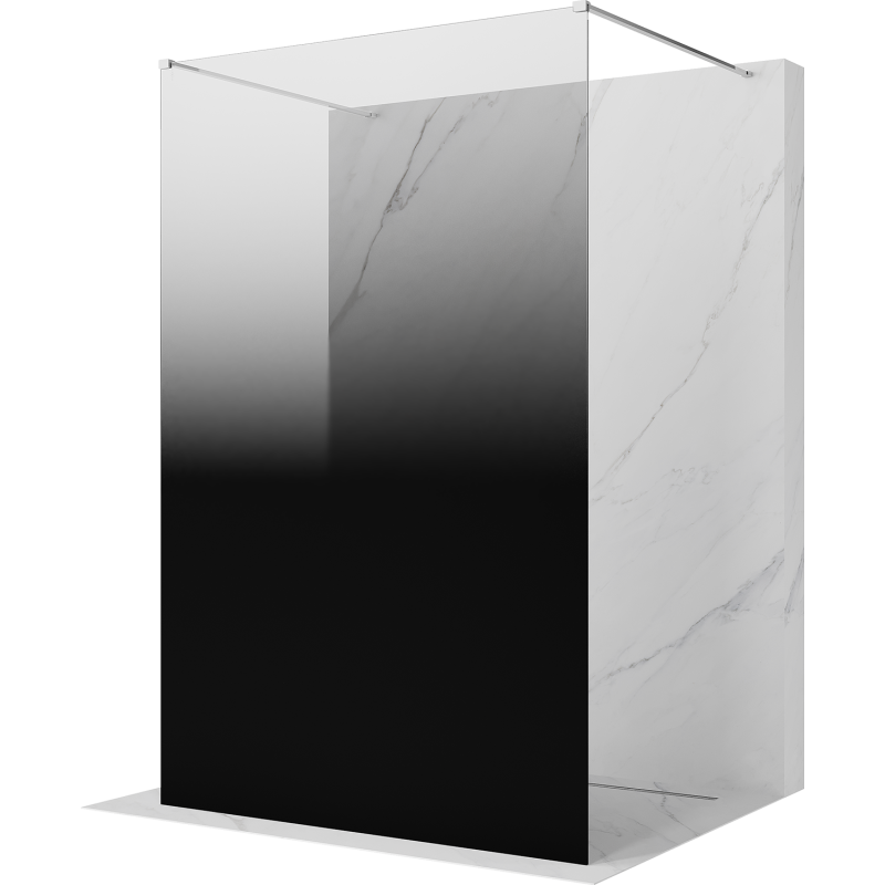 Mexen Kioto freestanding shower panel 150 x 200 cm, black ombre 8 mm, chrome - 800-150-002-01-76
