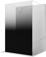 Mexen Kioto freestanding shower wall 100 x 200 cm, black ombre 8 mm, white - 800-100-002-20-76