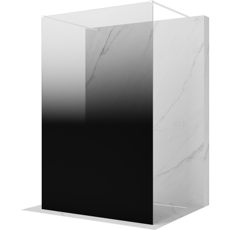 Mexen Kioto freestanding shower wall 140 x 200 cm, black ombre 8 mm, white - 800-140-002-20-76